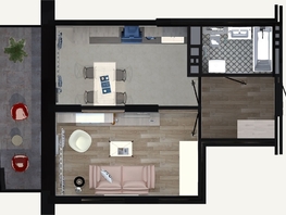 1-комнатная квартира, 38.41 м², 21/24 этаж