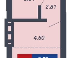Студия, 27.59 м², 17-23/25 этаж