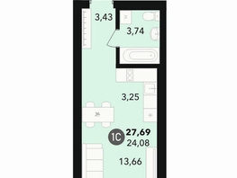 Продается Студия Державина, 50, 27.69 м², 4200000 рублей
