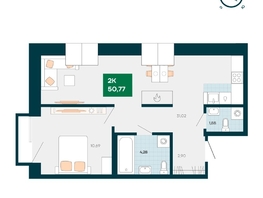 Продается 2-комнатная квартира Akadem Klubb, дом 2, 50.77 м², 5000000 рублей