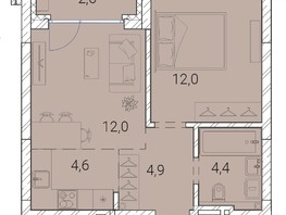Продается 1-комнатная квартира ЖК Тайм Сквер, 40.5  м², 7683200 рублей