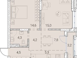 Продается 2-комнатная квартира ЖК Тайм Сквер, 58.9  м², 11746500 рублей