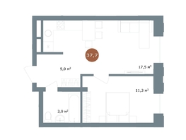 Продается 2-комнатная квартира ЖК 19/56 Кварталы Телецентра, сек 7, 37.7  м², 6950000 рублей