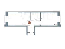 Продается 2-комнатная квартира ЖК 19/56 Кварталы Телецентра, сек 7, 46  м², 8200000 рублей