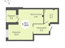 Продается Студия ЖК На Петухова, дом 1, 39  м², 3627000 рублей