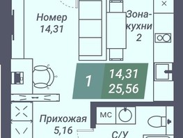 Продается Студия АК Voroshilov (Ворошилов), 25.56  м², 4345200 рублей