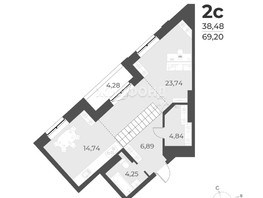Продается 2-комнатная квартира ЖК Рафинад, дом 1, 69.2  м², 8850000 рублей