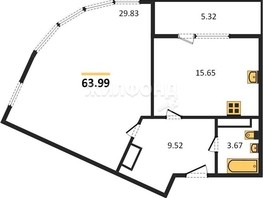 Продается 1-комнатная квартира ЖК Сакура парк, дом 2, 50.36  м², 8750000 рублей