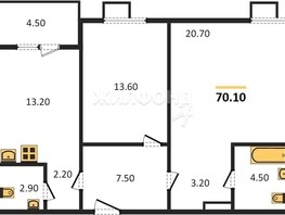 Продается 2-комнатная квартира ЖК Ежевика, 68.9  м², 7810000 рублей