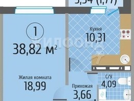 Продается 1-комнатная квартира ЖК Тихвинский квартал, кор 1 б/с 3, 38.82  м², 5318000 рублей