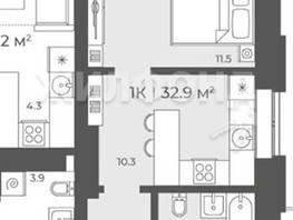 Продается 1-комнатная квартира ЖК Черемушки на Приморской, 32.9  м², 4420000 рублей
