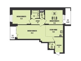 Продается 3-комнатная квартира ЖК Династия, дом 902, 81.8  м², 8260000 рублей