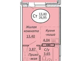 Продается Студия ЖК Пролетарский, 26.95  м², 3880800 рублей