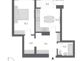 Продается 1-комнатная квартира ЖК ОСКАР, дом 1, 48.6 м², 9800000 рублей