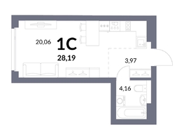 Продается Студия ЖК Горская Лагуна, корпус 2, 28.19  м², 6903000 рублей