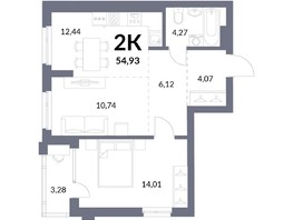 Продается 2-комнатная квартира ЖК Горская Лагуна, корпус 2, 53.29  м², 11100000 рублей