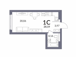 Продается Студия ЖК Горская Лагуна, корпус 2, 27.9  м&sup2;, 7052820 рублей