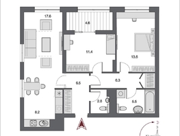 Продается 3-комнатная квартира ЖК Дом Нобель, 73  м², 19100000 рублей