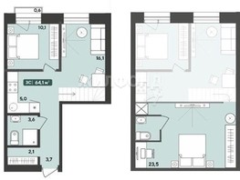 Продается 2-комнатная квартира ЖК Альпийский квартал, 64.1  м², 5015000 рублей