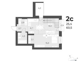 Продается 2-комнатная квартира ЖК Новелла, 64  м², 11500000 рублей