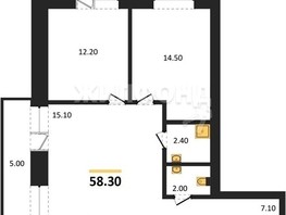 Продается 2-комнатная квартира ЖК Альпийский квартал, 58.3  м², 5225000 рублей
