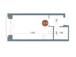 Продается Студия ЖК 19/56 Кварталы Телецентра, сек 5, 23.28  м², 5130000 рублей