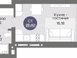 Продается Студия ЖК Квартал на Российской, 25.42  м², 5050000 рублей