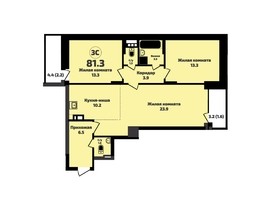 Продается 3-комнатная квартира ЖК Приозерный, дом 710 серия Life, 81.3  м², 8220000 рублей