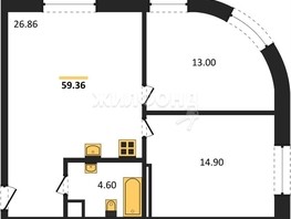Продается 2-комнатная квартира АК Freedom (Фридом), 2 оч башня В, 59.36  м², 11390000 рублей