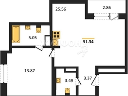 Продается 1-комнатная квартира ЖК Akadem Klubb, дом 4, 50.2  м², 7800000 рублей