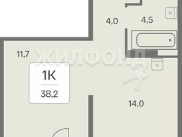 Продается 1-комнатная квартира ЖК Эко-квартал на Кедровой, дом 3 сек 1, 38.2  м², 4200000 рублей