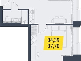 Продается 1-комнатная квартира АК Land Lord (Ленд Лорд), 37.7  м², 6842550 рублей