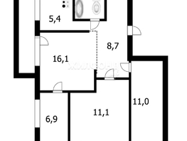 Продается 4-комнатная квартира Учительская ул, 62.6  м², 5550000 рублей