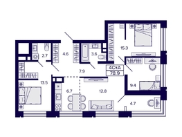 Продается 4-комнатная квартира ЖК Citatum (Цитатум), 78.9  м², 10850000 рублей