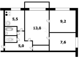 Продается 3-комнатная квартира Петухова ул, 48  м², 4300000 рублей