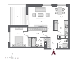 Продается 2-комнатная квартира ЖК Дом Нобель, 68.06  м², 19600000 рублей