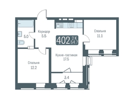 Продается 3-комнатная квартира ЖК Кварталы Немировича, 53  м², 9900000 рублей