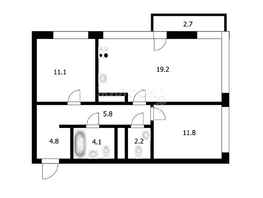 Продается 3-комнатная квартира ЖК Авиатор, дом 1-1, 61.9  м², 9300000 рублей