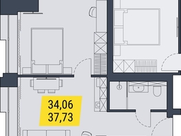 Продается 1-комнатная квартира АК Land Lord (Ленд Лорд), 37.73  м², 9621150 рублей