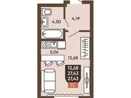 Продается Студия ЖК Ермак, 27.43  м², 3680000 рублей