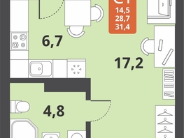 Продается Студия ЖК Тайгинский парк, дом 3, 31.4  м², 4860000 рублей