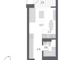 Продается Студия ЖК ОСКАР, дом 1, 26.8  м², 6400000 рублей