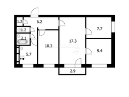 Продается 3-комнатная квартира Сибирская ул, 61  м², 6380000 рублей