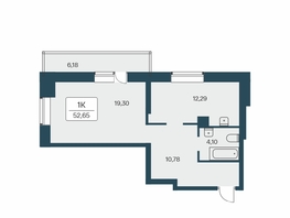 Продается 1-комнатная квартира ЖК Расцветай на Зорге, дом 2, 53.4  м², 5400000 рублей