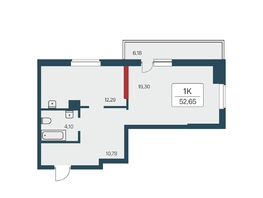 Продается 1-комнатная квартира ЖК Расцветай на Зорге, дом 3, 52.3  м², 5600000 рублей