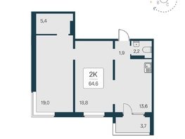 Продается 2-комнатная квартира ЖК Квартал на Игарской, дом 4 пан, 64.6  м², 6800000 рублей