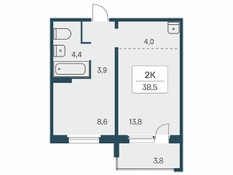 Продается 1-комнатная квартира ЖК Цветной бульвар, дом 3, 38.5  м², 5450000 рублей