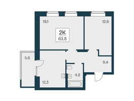 Продается 2-комнатная квартира ЖК Расцветай на Красном, дом 3,4, 63.8  м², 11350000 рублей