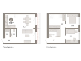 Продается 2-комнатная квартира ЖК Европейский берег, дом 49, 93.07  м², 17270000 рублей