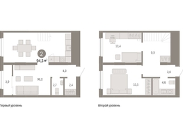 Продается 2-комнатная квартира ЖК Европейский берег, дом 49, 94.34  м², 17540000 рублей